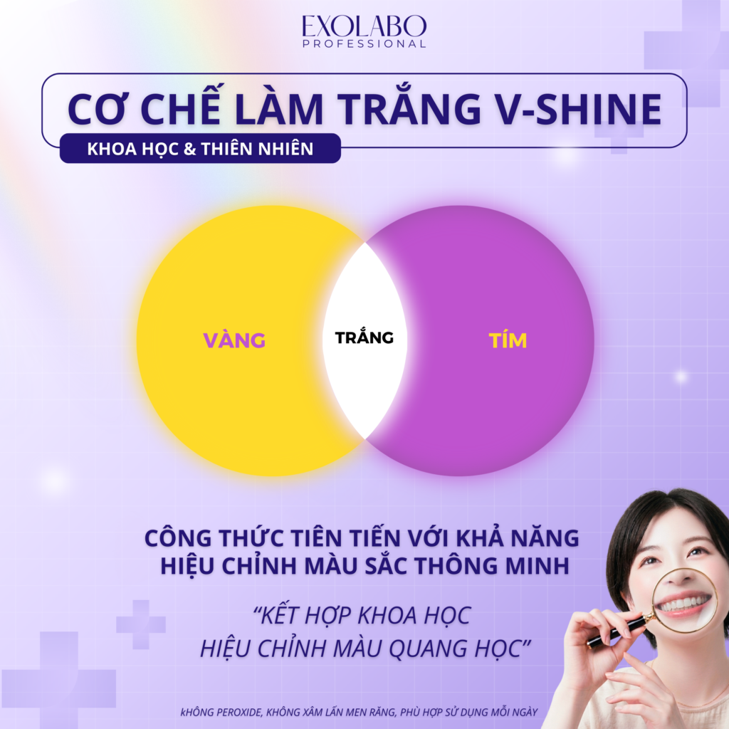 Hình 2: Cơ chế làm trăng của kem đánh răng V-SHINE