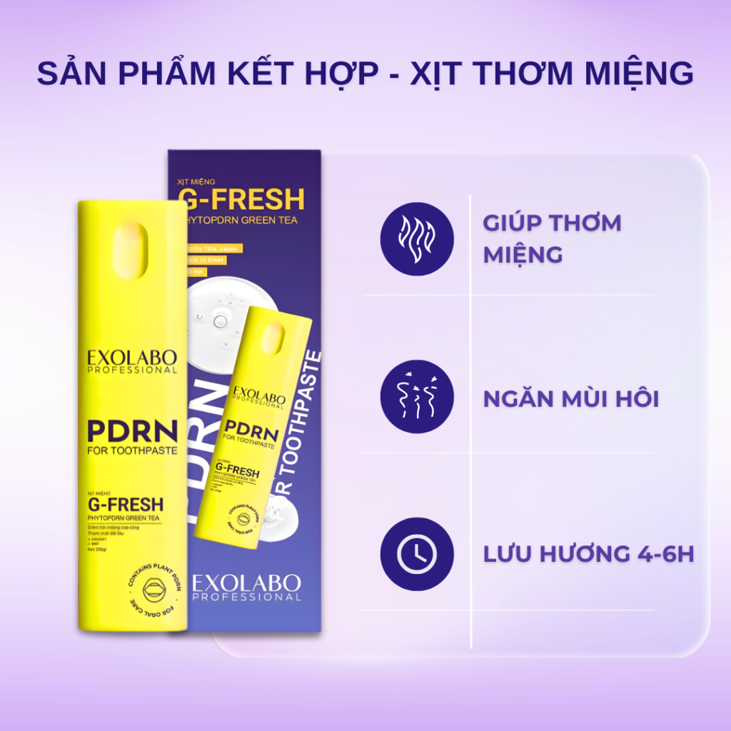 Hình 1: Công dụng của xịt thơm miệng G-FRESH
