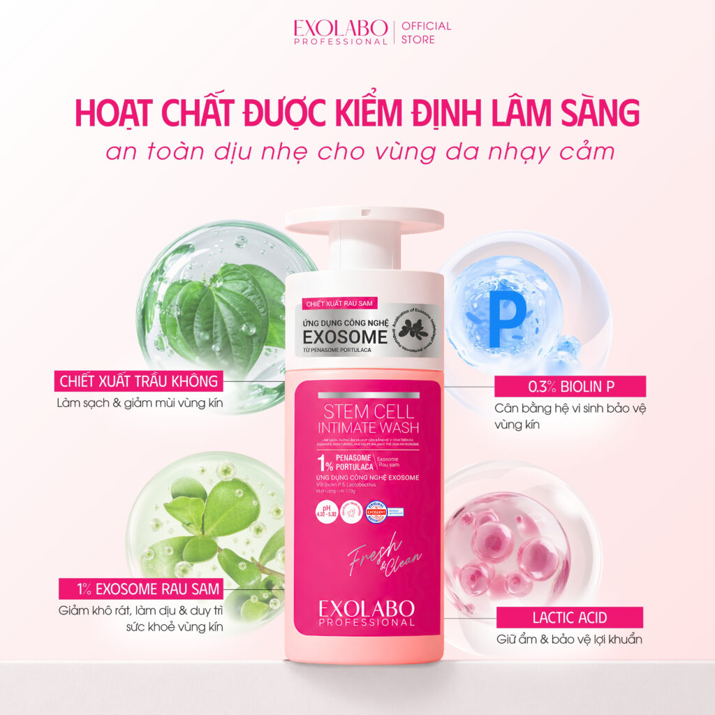 Hình 1: Thành phần của Dung dịch vệ sinh Exolabo